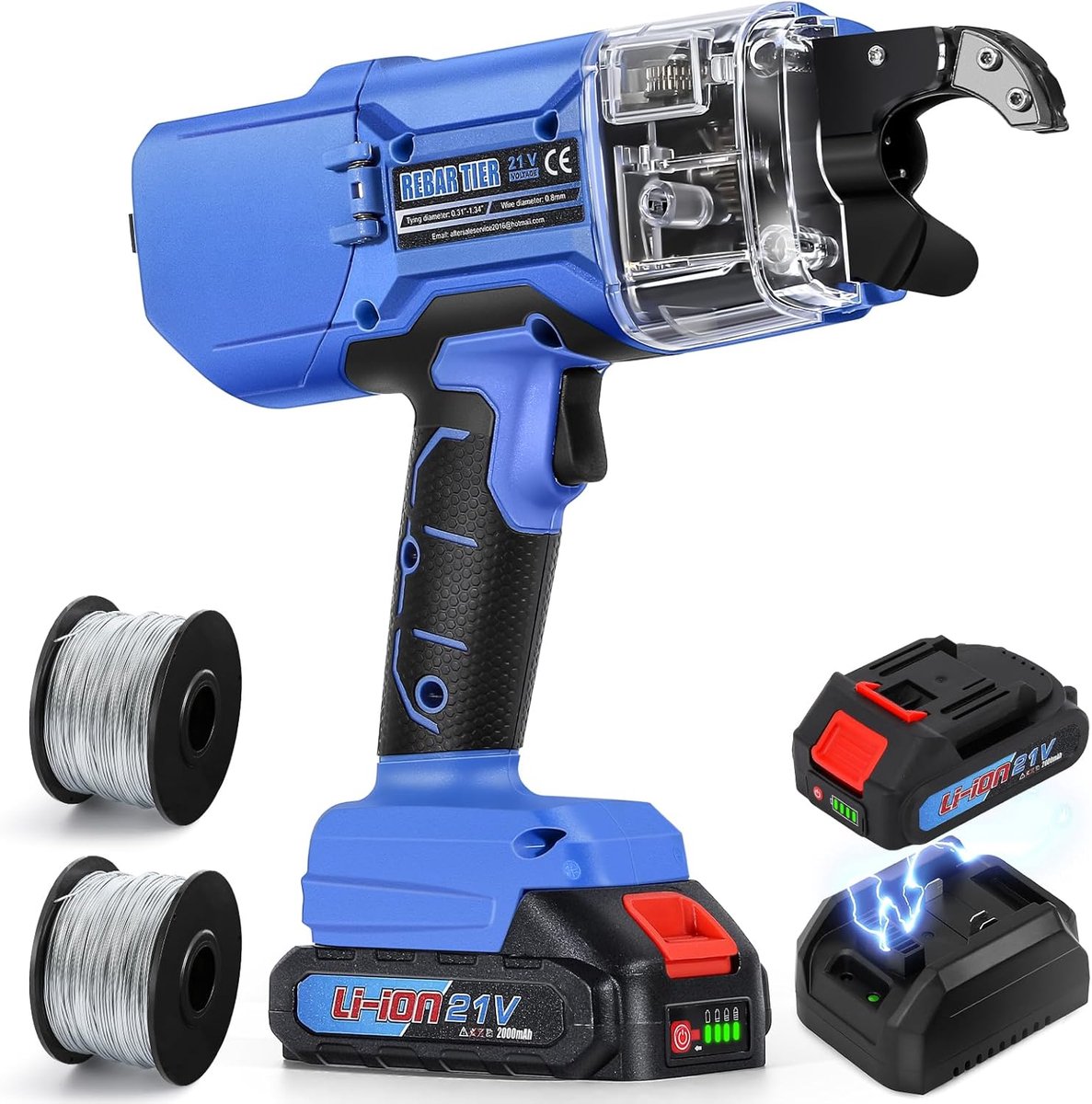 NEWTRY 20 V Battery Reinforcement Binder Wire Drill Strapping Machine for Rebar for 0.3 inches ~ 1.33 Inch (7~34 mm) - ShopVlot