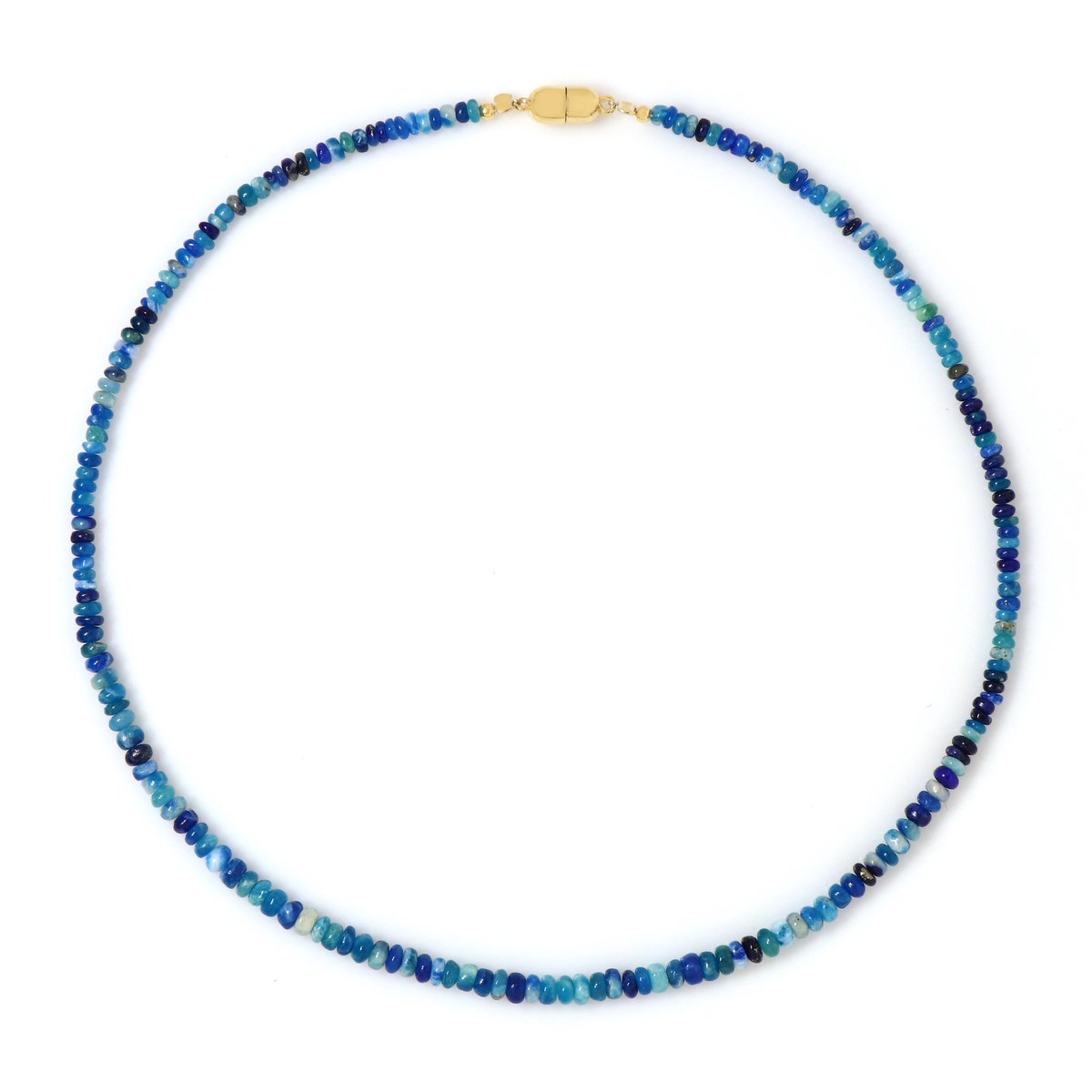 Cavill - Zilveren Ketting 925 Sterling Zilver - 52,5 ct Fancy Afghaniet - Verstelbare Magnetische Sluiting - Elegante Blauwe Edelstenen Sieraad