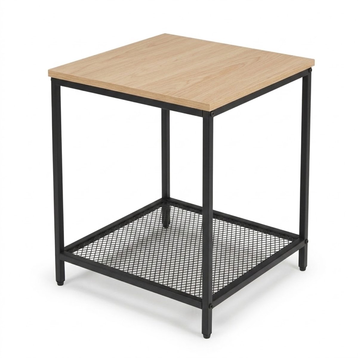 Vierkante bijzettafel met gaasplank, 45 x 45 x 55 cm