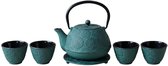 Gietijzeren theepot met kopjes en onderzetter KOGA, 1200 ml