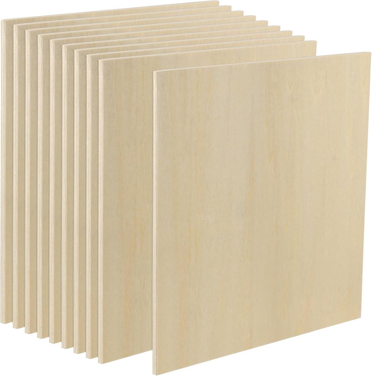 10 Stuks 254 x 254 x 6mm Vierkante Houtplaten van Plywood, Onbehandelde Houten Panelen voor DIY Projecten en Ambachten