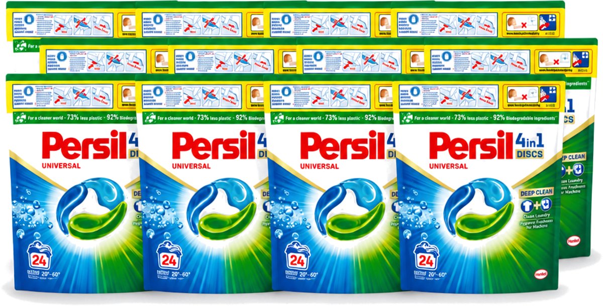 12 x Persil – Wasmiddel Discs – Universeel - 24 Capsules - Voordeelverpakking - 12 stuks