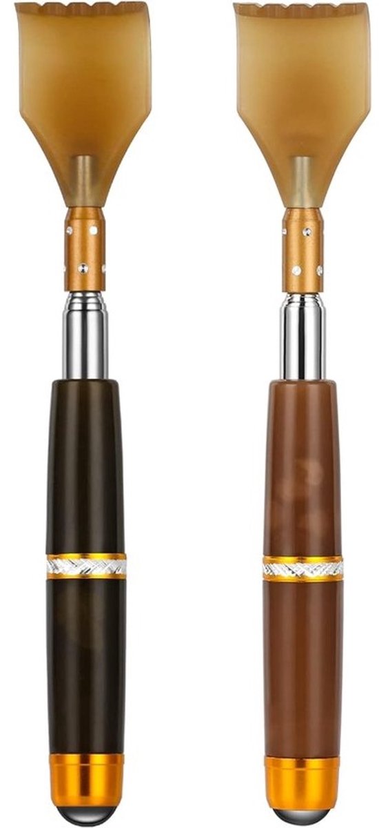 Draagbare telescopische rugkrabber - 7.8 inch tot 26.8 inch - Rugkrabber met magnetische kraal voor acupressuur en ophangen - Milieuvriendelijke harsen rugkrabber tegen jeuk en spierspanning - 1 stuk