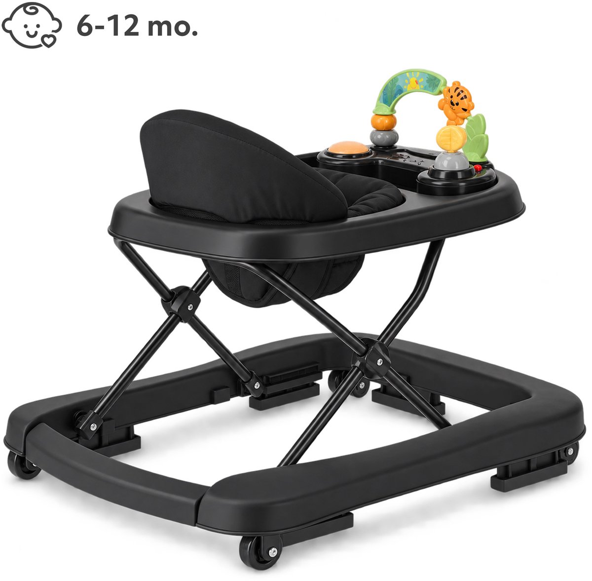 Deryan Luxe 2-in-1 Loopstoel - Inclusief speelset - Inklapbaar - Zwart – foto 7