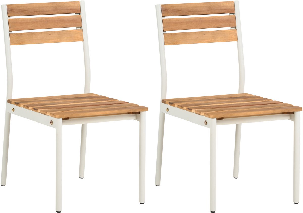 Beliani CORRICELLA - Set van 2 tuinstoelen - Bruin - Acaciahout
