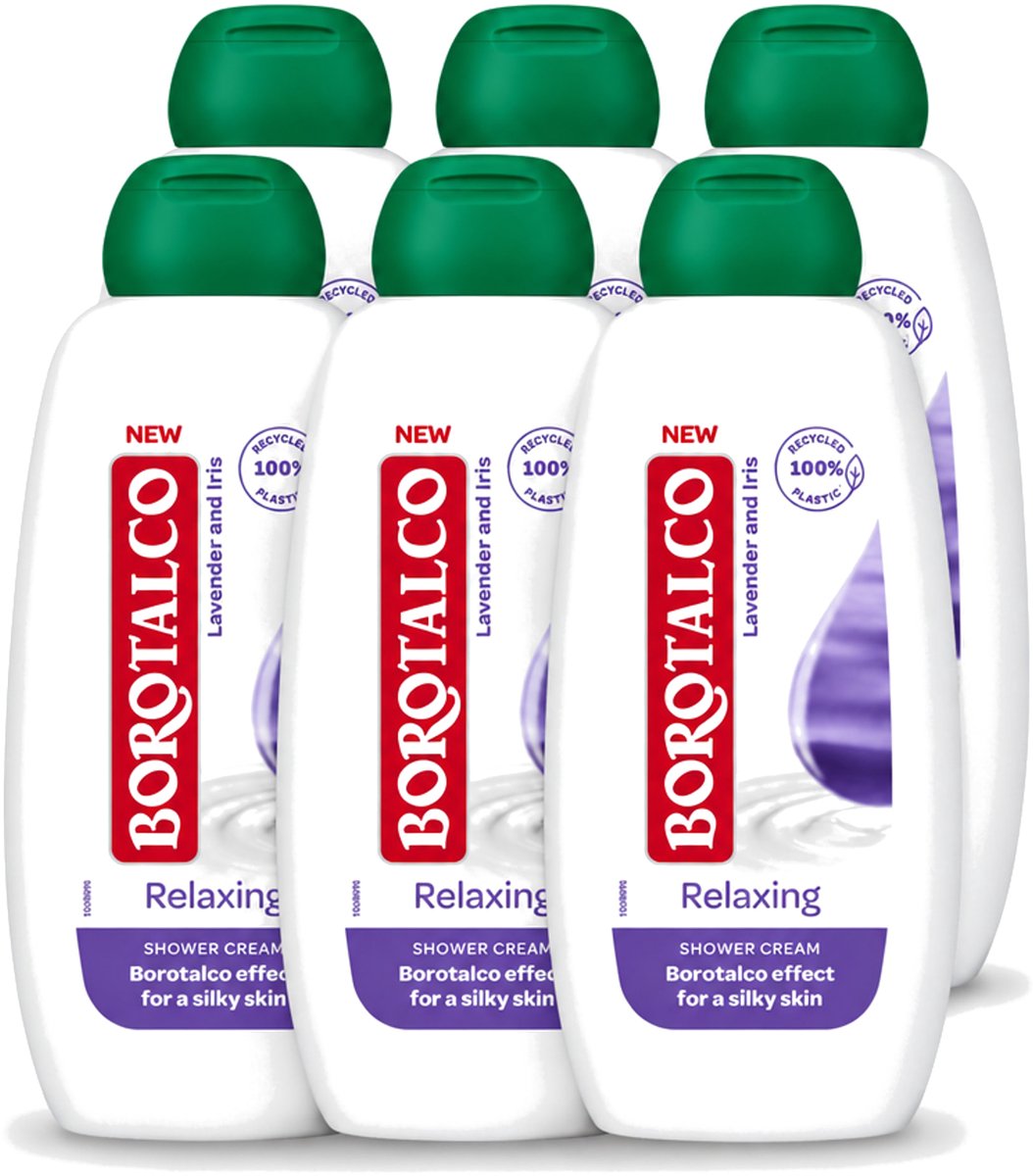 6 x Borotalco - Douchegel - Relaxing - Lavender & Iris - 250 ml - Voordeelverpakking - 6 stuks
