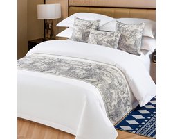OSVINO Floral Bed Scarf 100% Microfiber Elegant Fade Resistant Bed Runner Bedspread Cover Decorative Bedspread Cover - ShopVlot