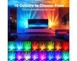 Northern Lights-sterrenhemelprojector, dimbare sfeerverlichting met 16 kleuren en instelbare helderheid, oplaadbare nachtlamp-projector met afstandsbediening, sfeerverlichting voor slaapkamer, plafond, feestjes, gaming en babykamers [Energieklasse G]