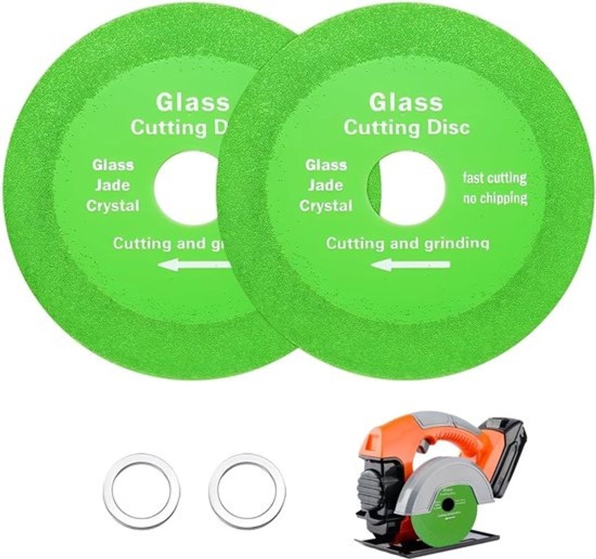 Glazen doorslijpschijf - Diamantschijf voor haakse slijper - Precisiesnijden van materialen - Duurzaam siliciumcarbide - 125 mm diameter - 22.23 mm gat