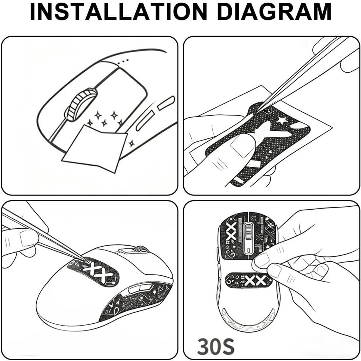 Compatibele Muism tape voor Gaming Muis, Ultra-Dun, Zweetabsorberend, Zelfklevend en Laat Geen Resten Achter