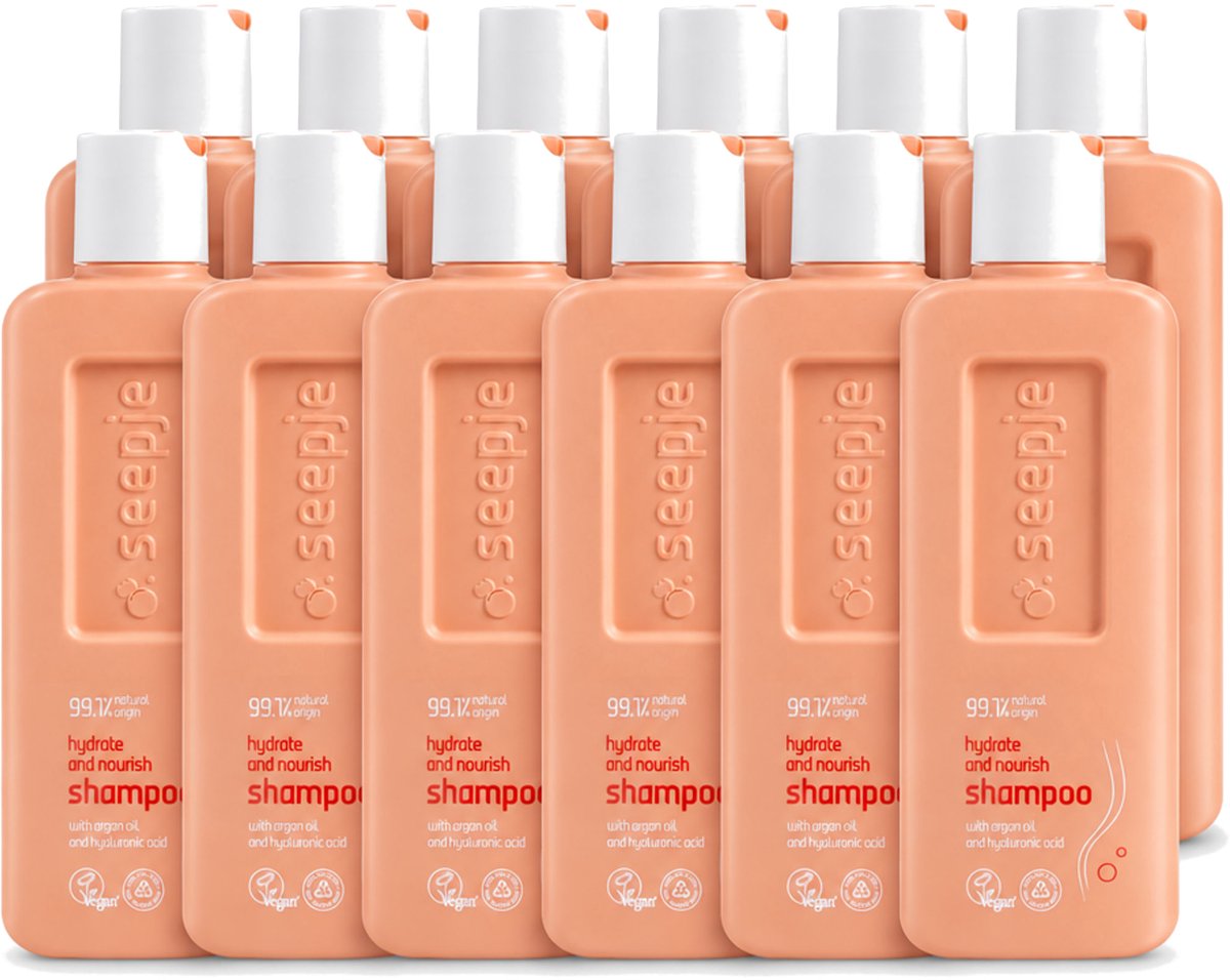12 x Seepje - Hydrate & Nourish Shampoo - Intense Hydratatie voor Gezond Haar - 300 ml - Voordeelverpakking - 12 stuks