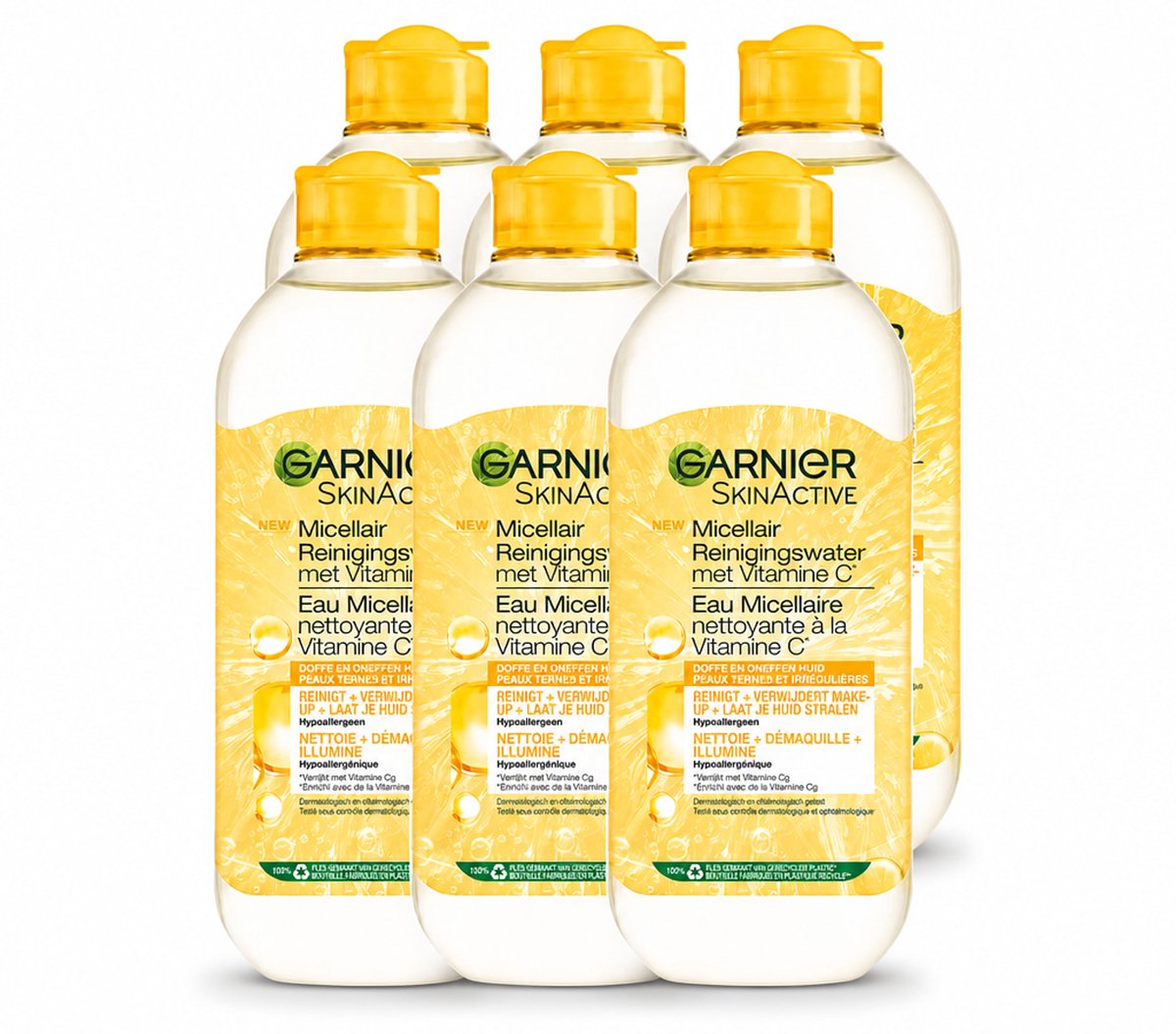 6 x Garnier - SkinActive - Micellair Water - Vitamine C - Reinigingswater - 400 ml - Voordeelverpakking - 6 stuks