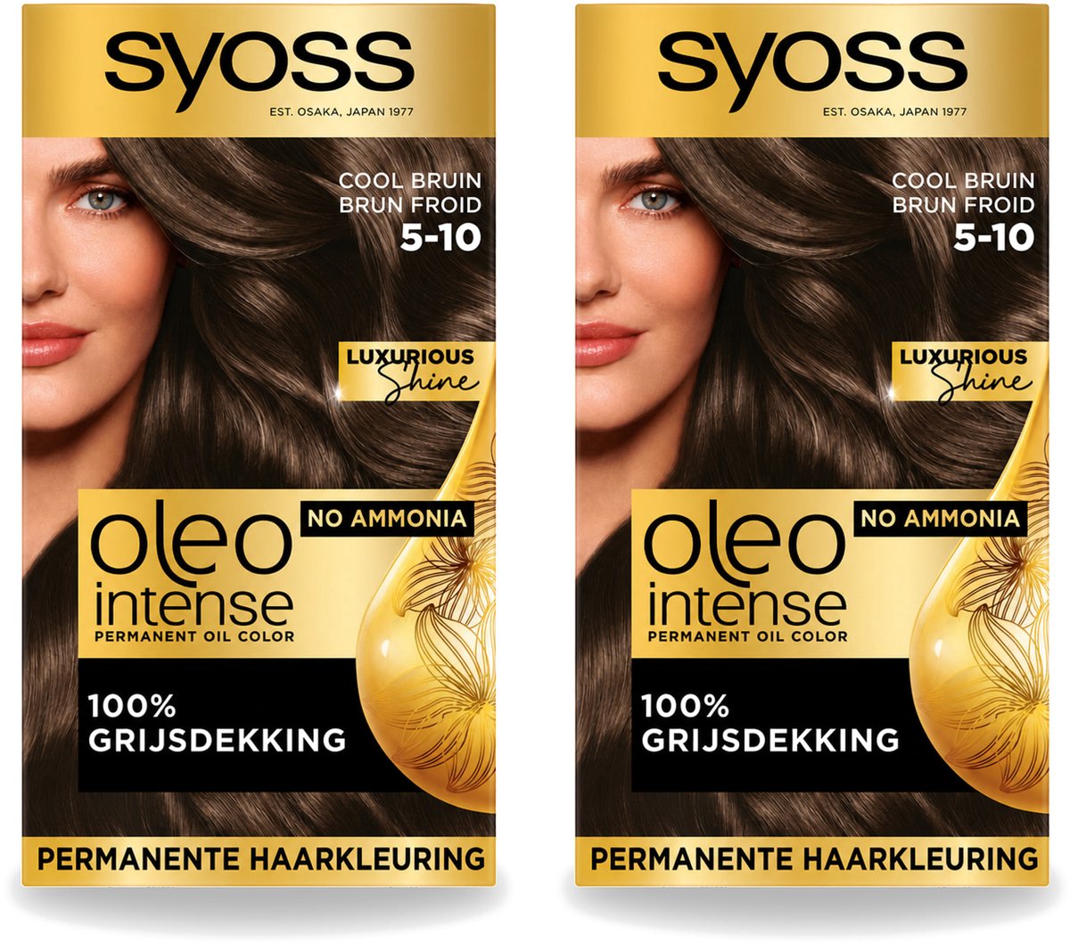 2 x SYOSS - Oleo Intense 5-10 - Haarverf - Permanente Haarkleuring - Cool Bruin - Langdurige Kleur - Voordeelverpakking - 2 stuks