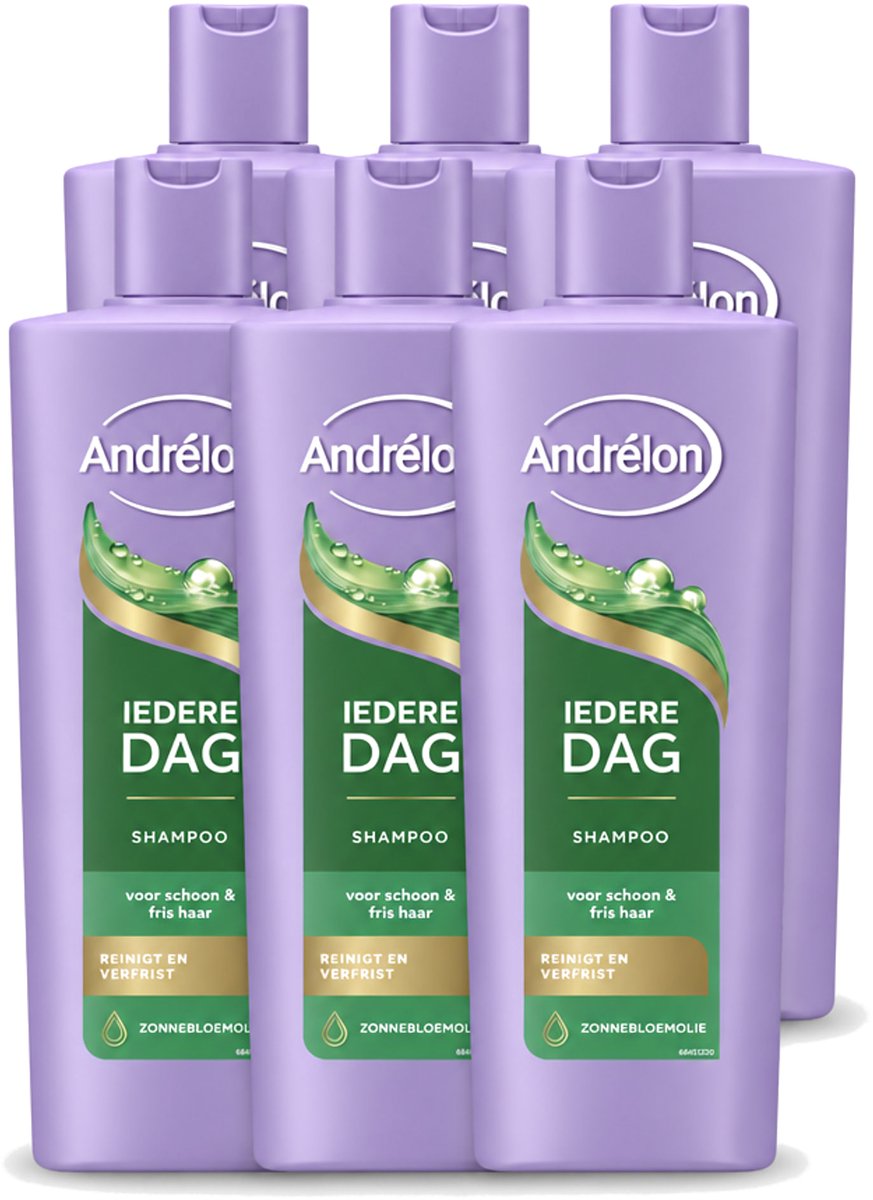 6 x Andrélon – Shampoo – Iedere Dag – 400 ml - Voordeelverpakking - 6 stuks
