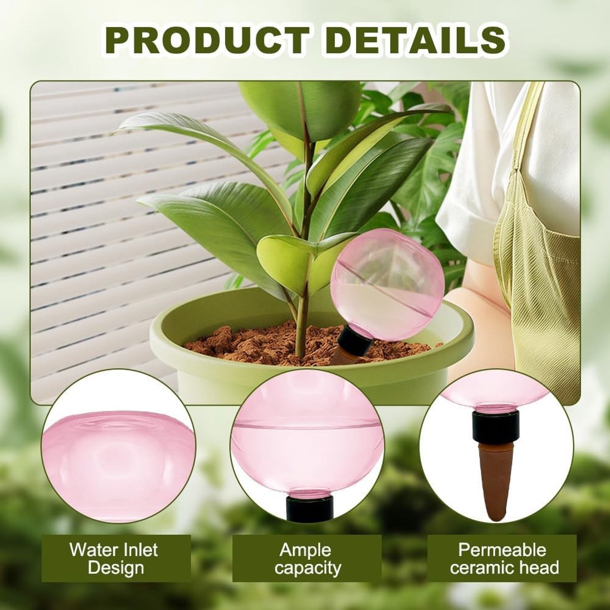 Set van 4 Zelfwaterende Plant Irrigatieballen - Automatische Waterdispenser voor Kamerplanten, Balkon en Tuin (500ml)