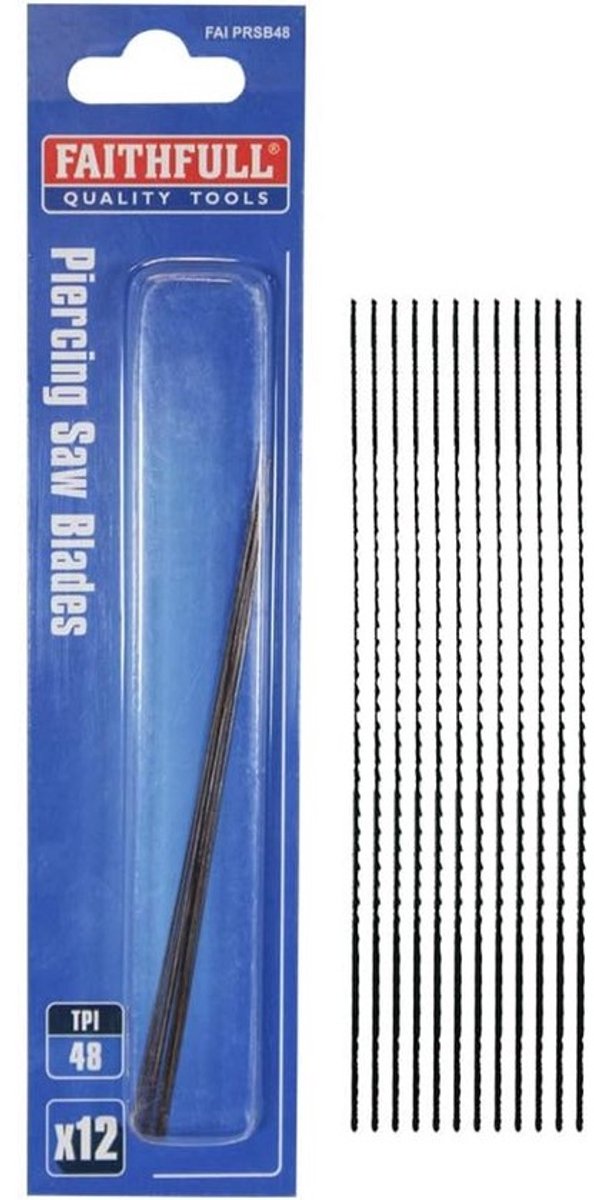 Zaagbladen set - Precisiebladen - Fijn zaagwerk - Twaalf stuks - 130mm 48 TPI - Zwart