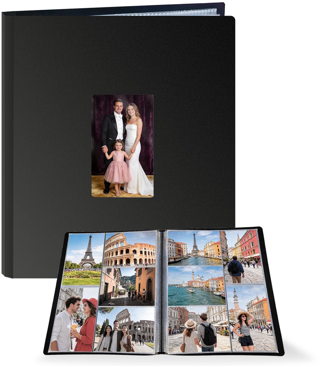 FRETONBA Fotoalbum Met Insteekvellen, Fotoboek 10x15 Biedt Plaats Aan Maximaal 100 Foto's, Fotoalbum Met Een Ontwerp - ShopVlot