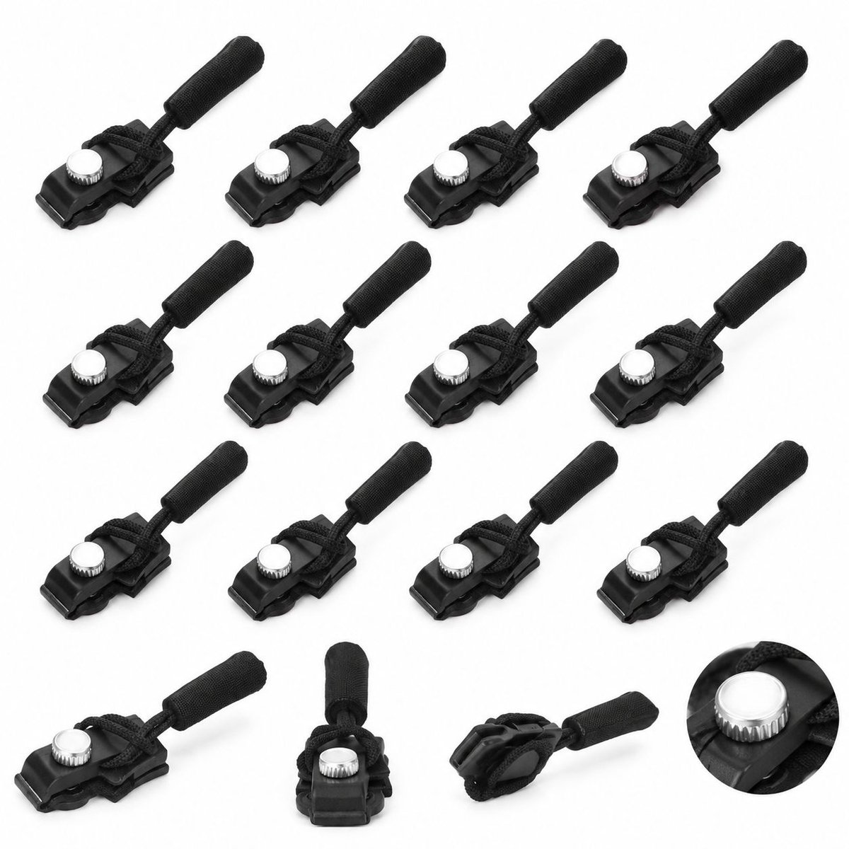 VHV - Ritssluiting reparatie set - 12 stuks - Ritsreparatieset - Rits repareer set - Vervanging rits set - Rits sluiting reparatieset - voor jassen