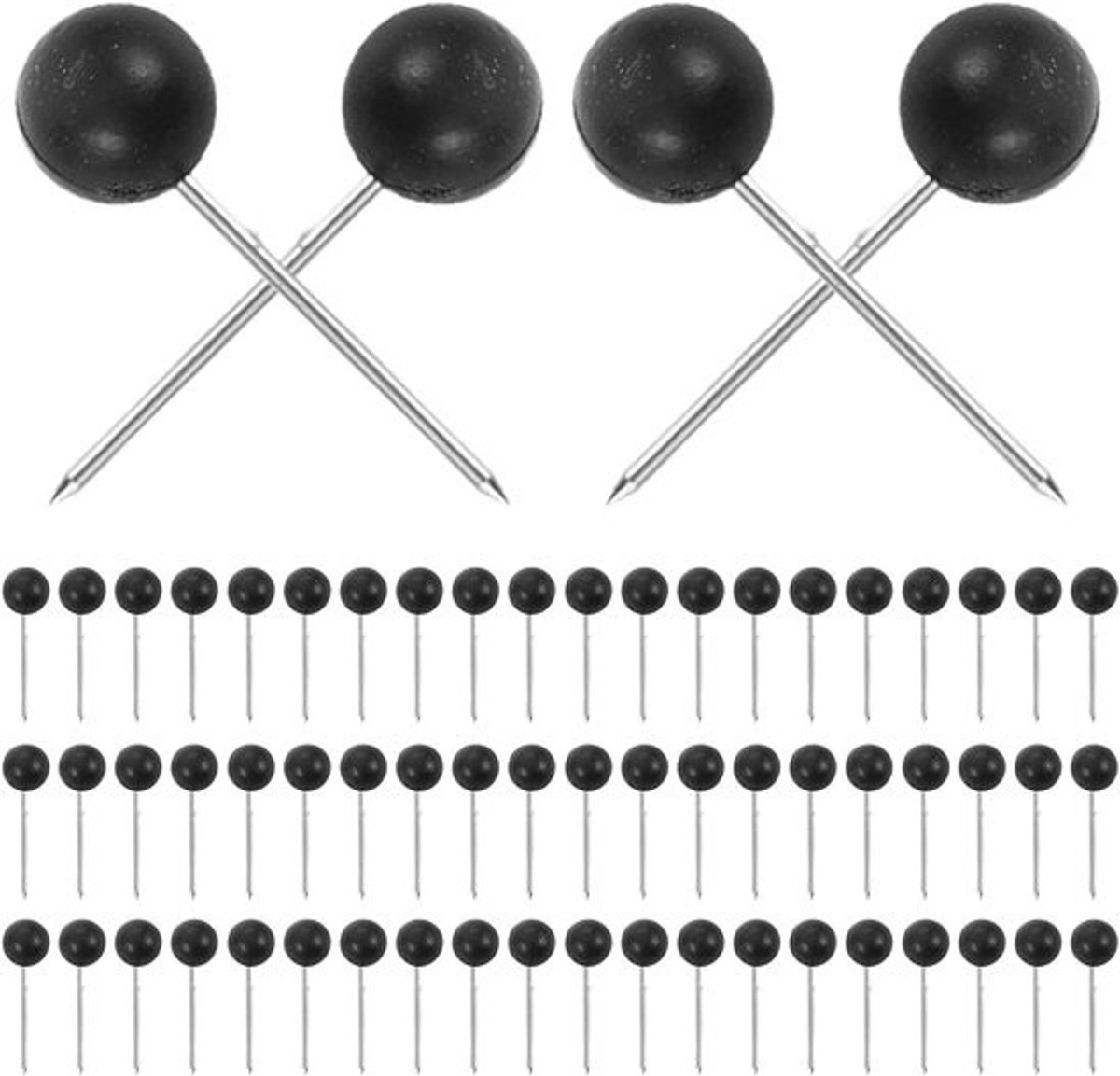 Kleine prikkers - Zwarte speldjes - Voor het ophangen van notities - Duurzame kwaliteit - 1,6 cm - Zwart