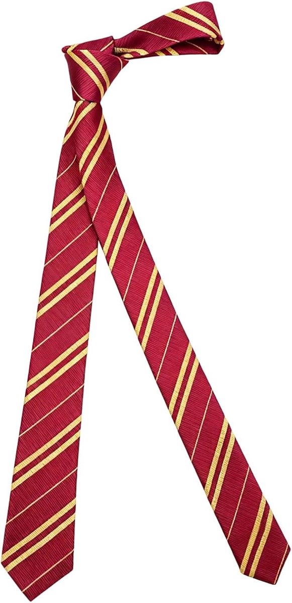Gestreepte Schoolstrik in Rood en Goud, Perfect voor Middeleeuwse Cosplay en Fantasy Themapartijen voor Kinderen en Volwassenen