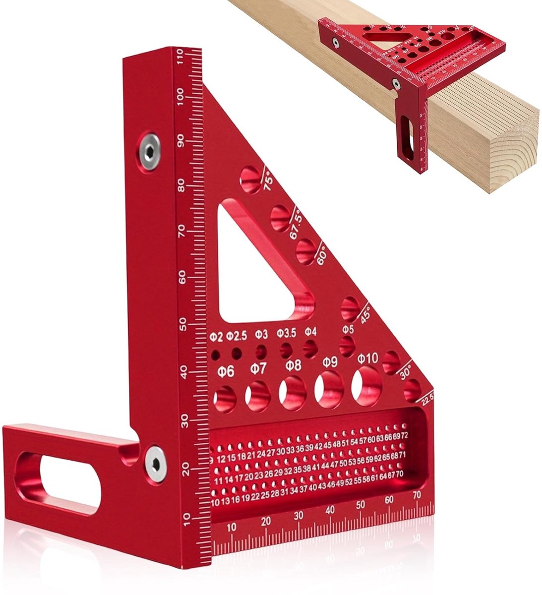 3D Mitre Angle, Measuring Tools, Multi-Purpose Protractor, Aluminum Alloy, Carpenter Angle, 22.5-90 Degrees, Mitre - ShopVlot