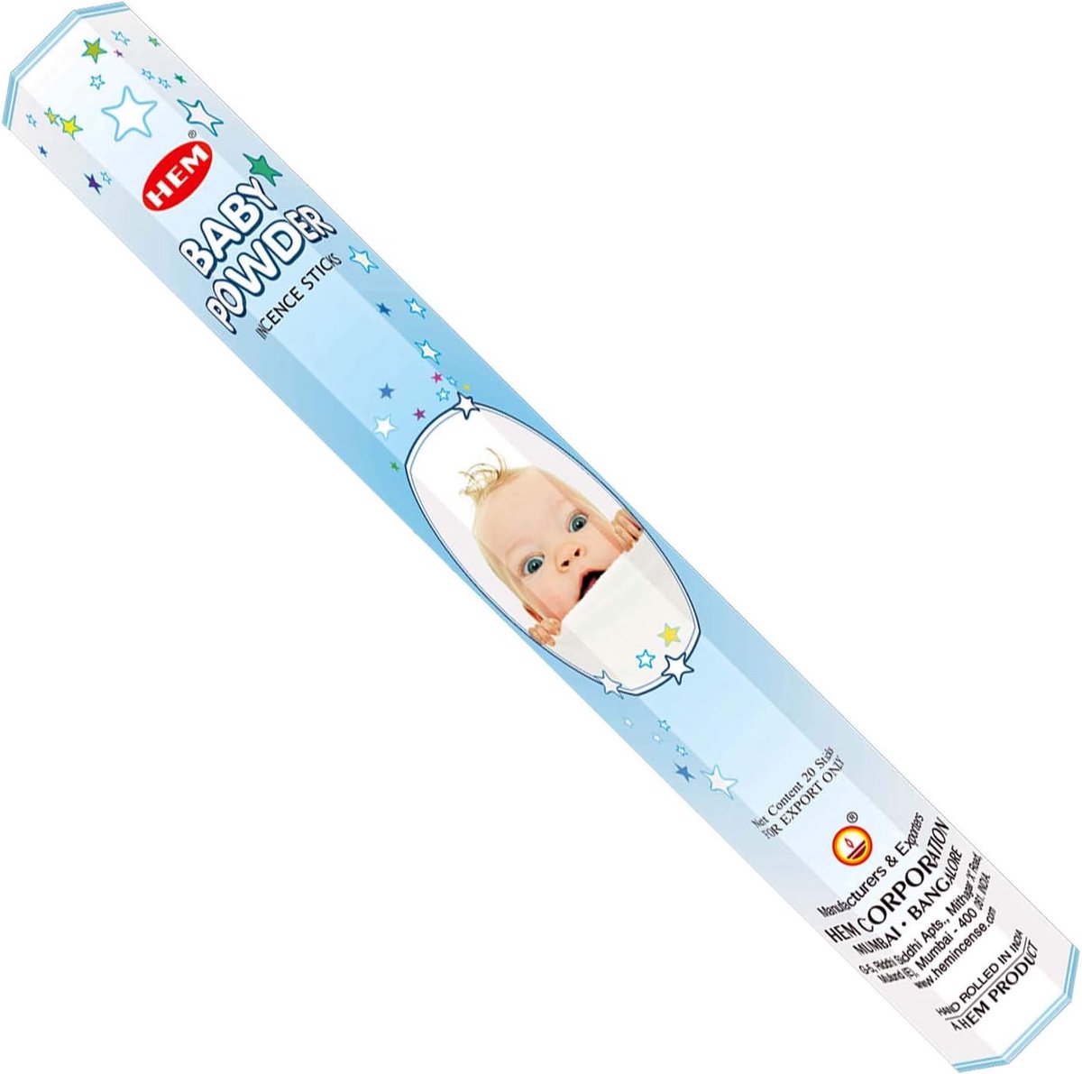 HEM Baby powder one hexagonal tube 20 sticks - ShopVlot