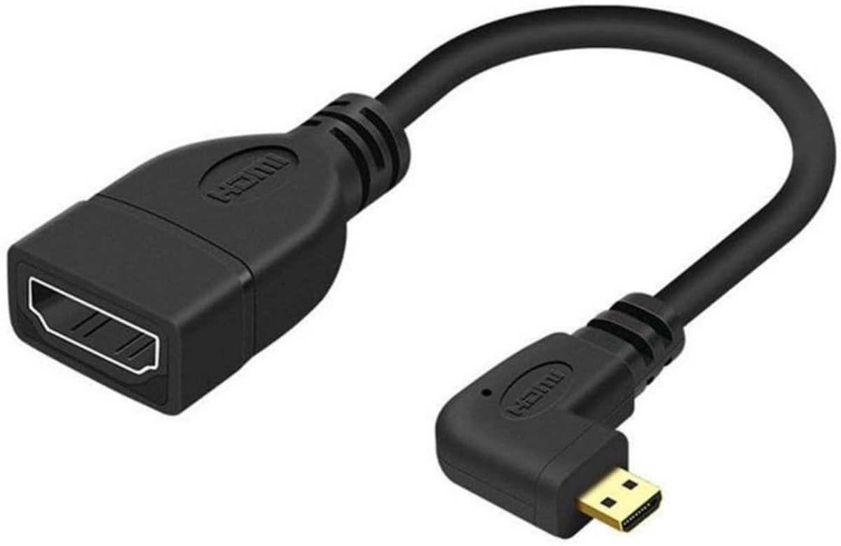CY Left Angle 90d Micro HDMI - HDMI Female Adapter Cable Buchse für Verlängerungsadapter-Buchse auf 90-Grad-HDMI - ShopVlot