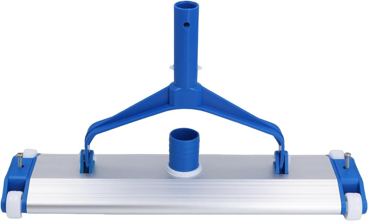 Schoonmaakkop voor zwembaden, 45 cm breed, robuuste aluminium basis, geschikt voor zwembadstofzuiger en borstel, ideaal voor effectief reinigen van water en tegels