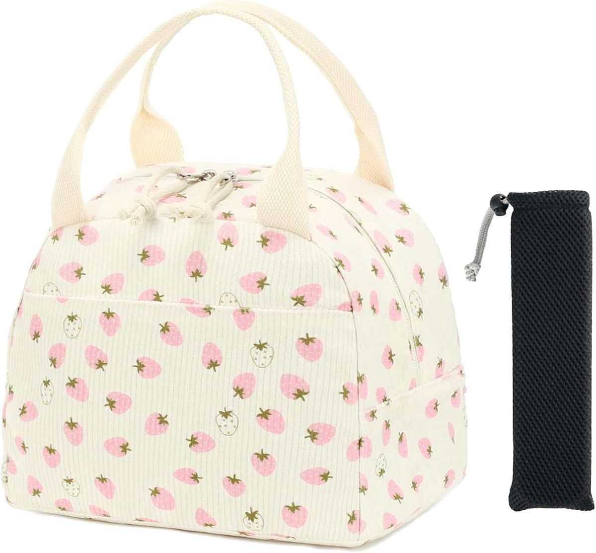 Women's Lunch Bag Cooler Bag Small Drawstring Insulated Lunch Bag with Cutlery Bag Lunch Bag for Work School Picnic - ShopVlot