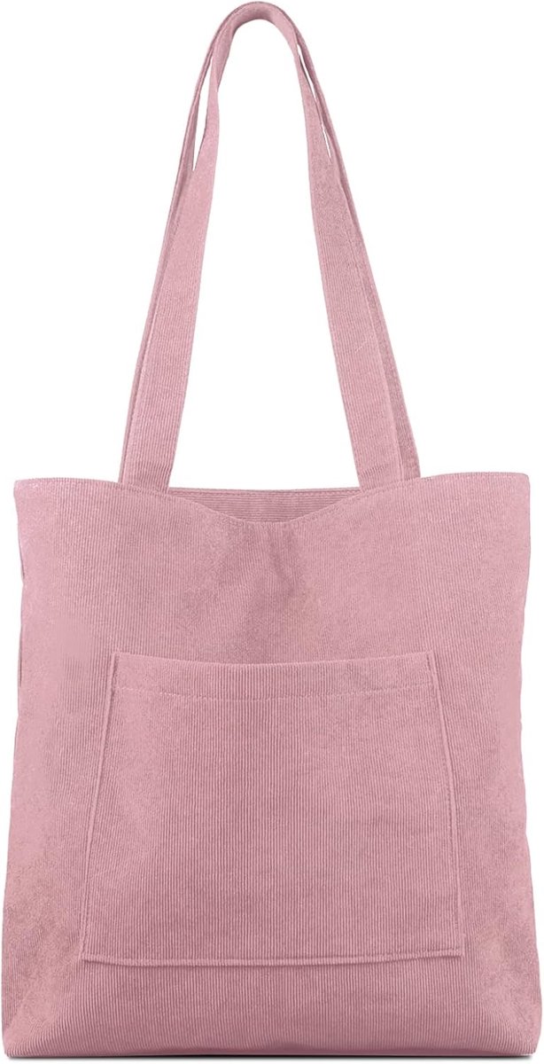 Kememo Cord Bag Women's Shoulder Bag with Zipper, Shoulder Bags Handbag Shopper Bag for Work Office Travel Shopping - ShopVlot