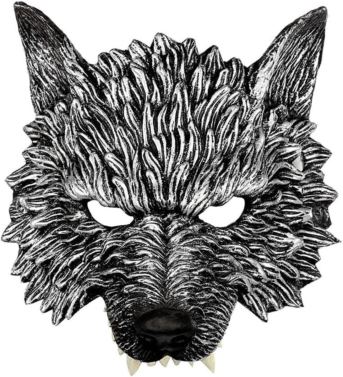 Wolf Mask,Werewolf Half Mask 3D Halloween Werewolf Wolf Mask For Masquerade Cosplay Props Halloween Party Supplies - ShopVlot