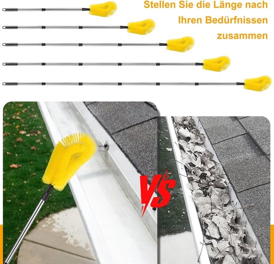 Effectieve telescopische gootreiniger met borstel en stang voor optimale afvoerreiniging — afbeelding 3