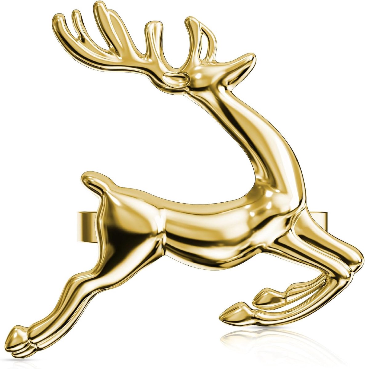 12 Pcs gouden rendiervormige servetringen van duurzame legering - feestelijke tafeldecoratie voor kerst en diverse feestdagen