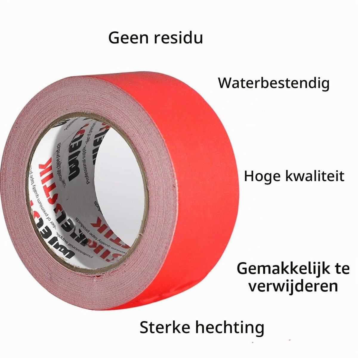 Dunne Gaffatape 50MM x 30.2M - Matte Katoenen Tape voor Professioneel Gebruik en Creatieve Projecten, Rood
