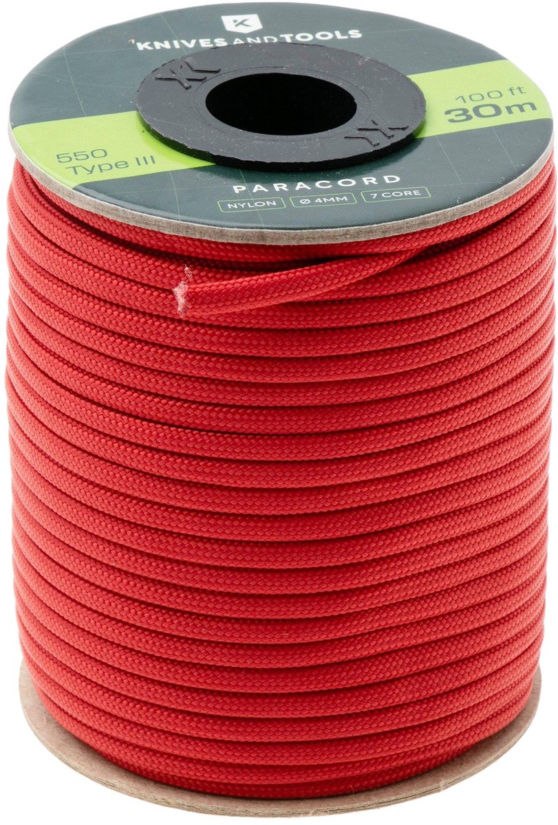 Knivesandtools 550 Paracord Type III - 30m Cherry