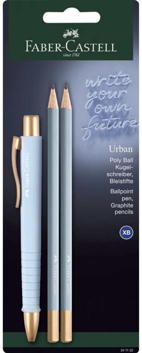 Faber-Castell schrijfset Poly Ball Urban, zwart, 1 balpen + 2 potloden