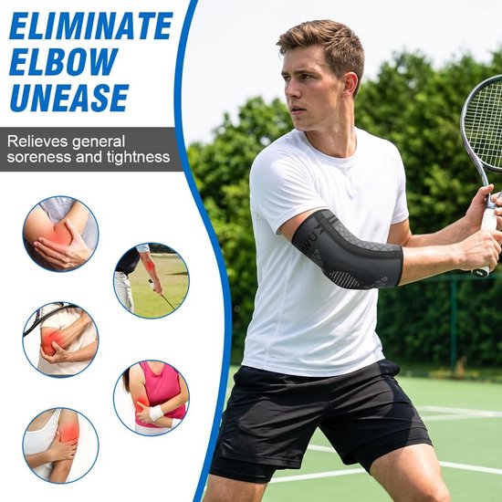 Pack van 2 Elbow Bandages voor Epicondylitis en Tenniselleboog met Siliconen Kussen en Dubbele Stabilisatie - Unisex voor Mannen en Vrouwen, Ideaal voor Sport en Herstel — afbeelding 3