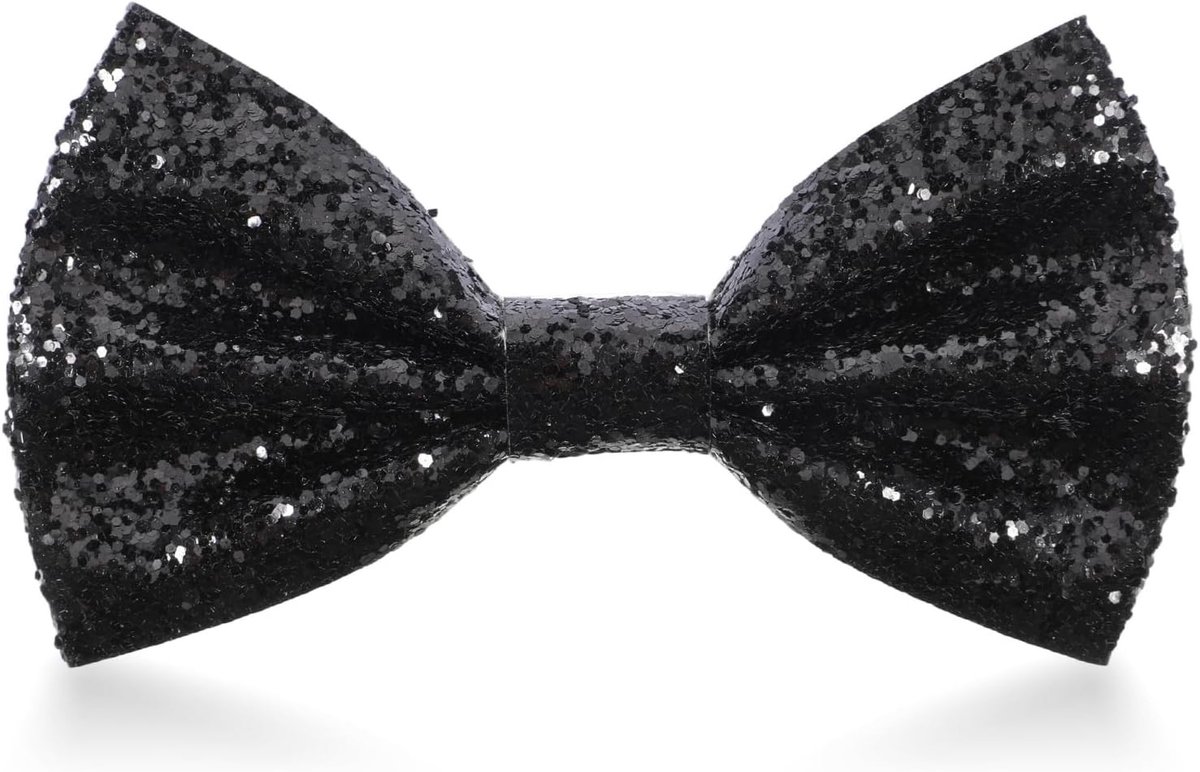 Glitter strikje voor heren met zwarte pailletten - Verstelbare kostuumaccessoires voor bruiloften, kerst en Halloween feesten
