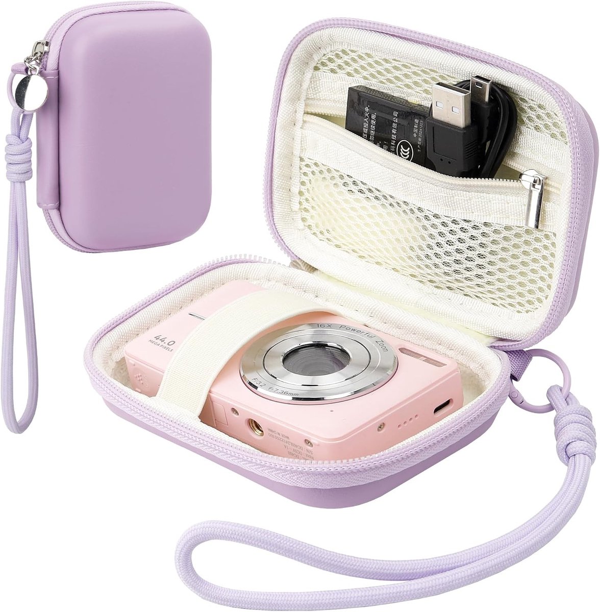 Digitale Camera Tas voor Kodak PIXPRO FZ45/FZ55 - Paars, Maat M, Waterdicht en Schokbestendig