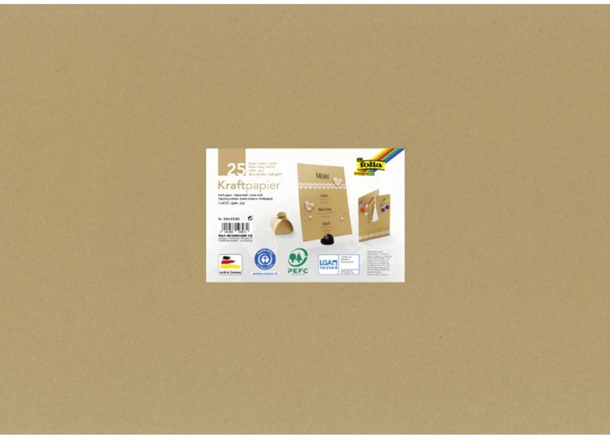 folia kraftkarton naturel, 25 vel