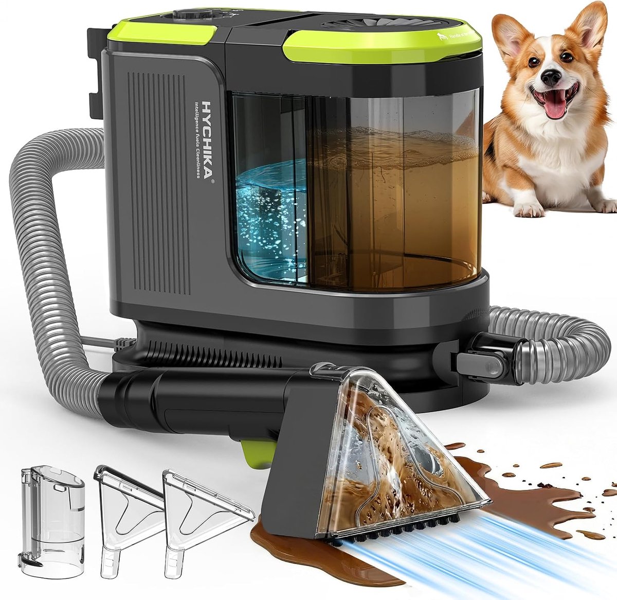 Tapijtreiniger en Bekledingsreiniger 1800W - 17kPa Zuigkracht - Draagbare Sproeier-Extractor met Zelfreinigende Slang - Voor Tapijt, Bank, Autostoelen en Huisdieren