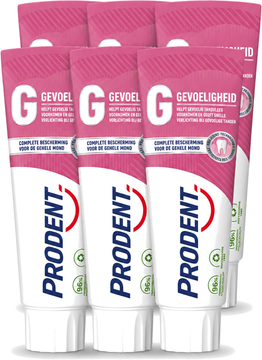 6 x Prodent – Tandpasta – Gevoeligheid – Pro-Zinc Technologie – 75 ml - Voordeelverpakking - 6 stuks