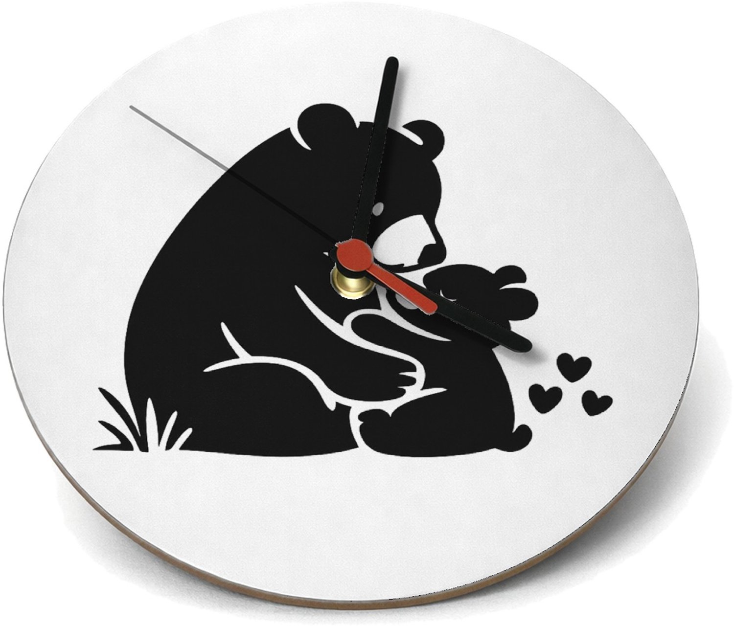 Mr Cadeautjes Klok rond Ø 19 - design Liefdevolle complimenten in een compacte typografische poste | cadeau Wit