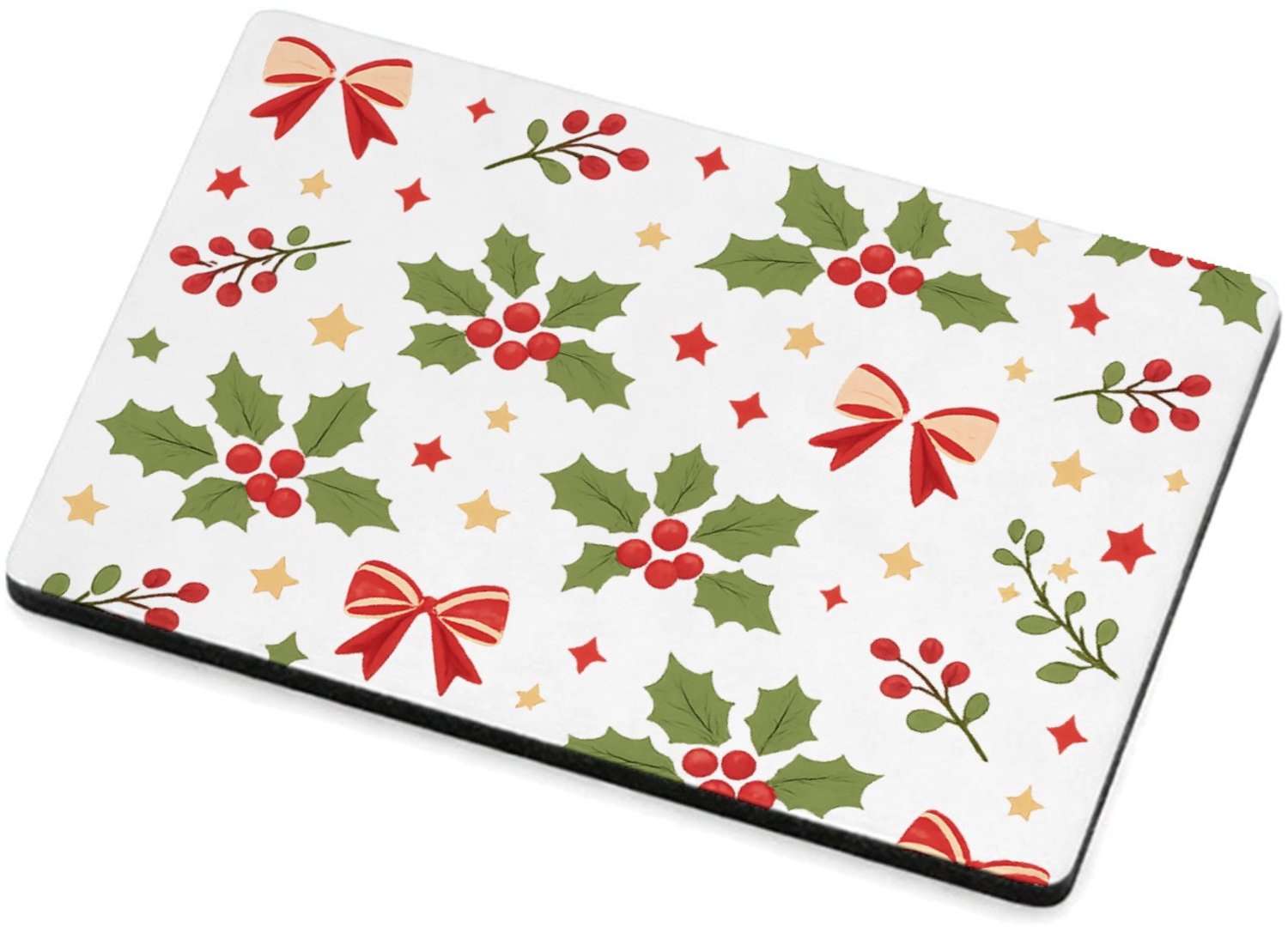 Mr Cadeautjes MDF magnetische fotolijst 7,5 x 5 - design Luchtig herhaalpatroon met winterse natuurmotieven in een el | cadeau Wit