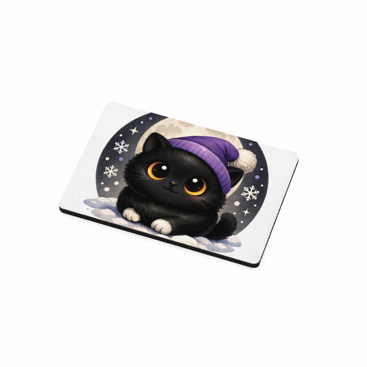 Mr Cadeautjes MDF magnetische fotolijst 7,5 x 5 - design Lieve pinguïn in winterse nacht | cadeau Wit