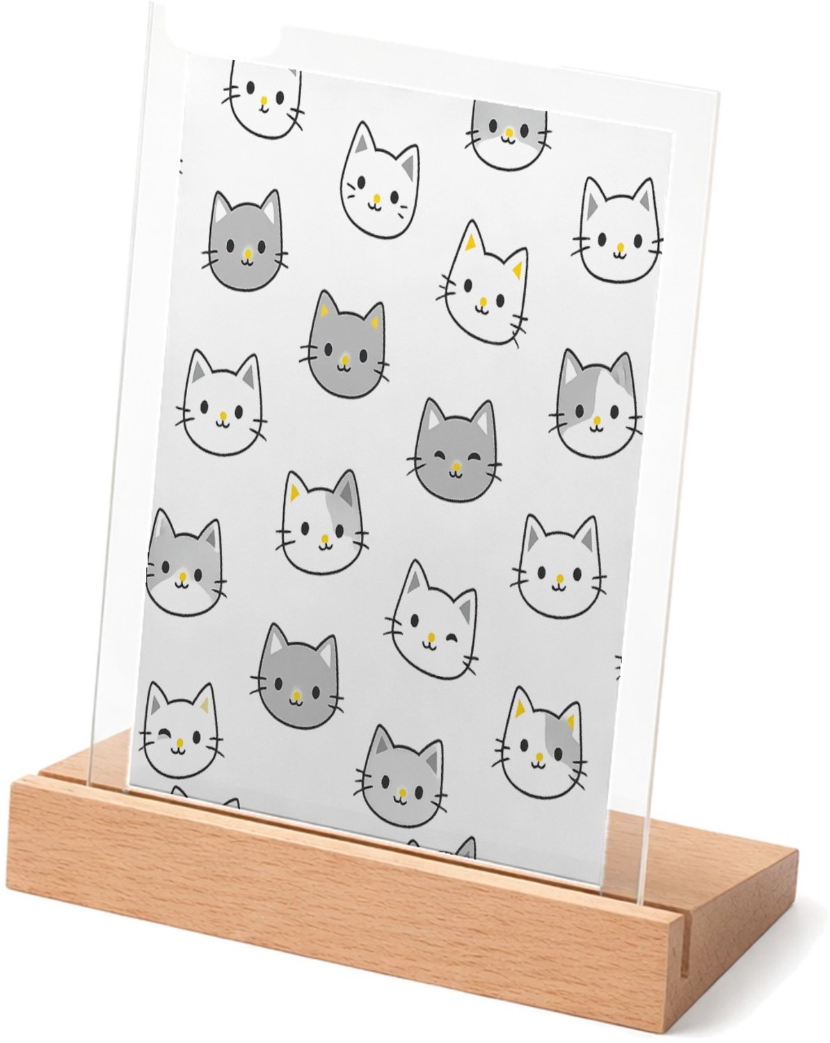 Mr Cadeautjes Glasframe met vaste tekst - design Herhalend patroon van vrolijke hondenkoppen met verschillend | cadeau Wit