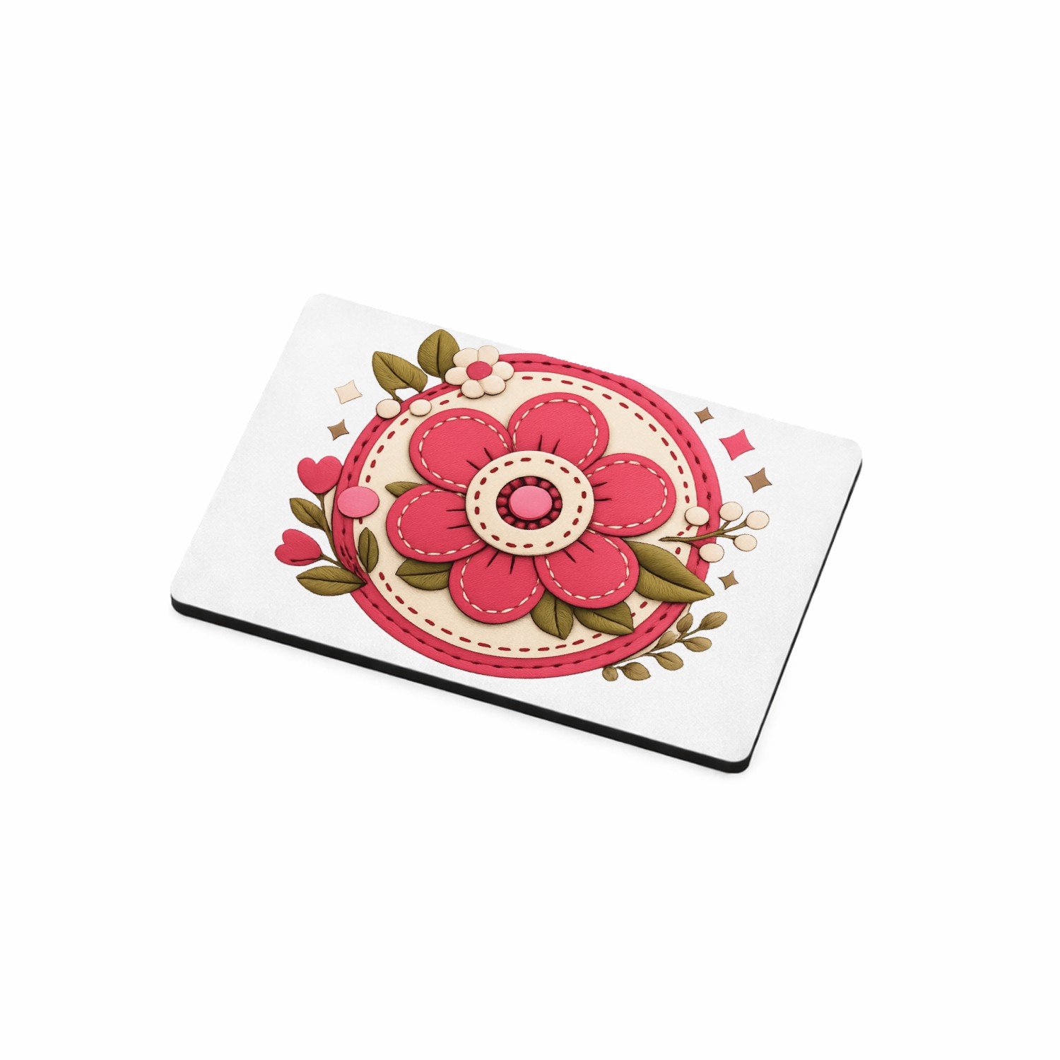Mr Cadeautjes MDF magnetische fotolijst 7,5 x 5 - design Een vrolijke complimentenbadge met retro bloemenkader en cen | cadeau Wit