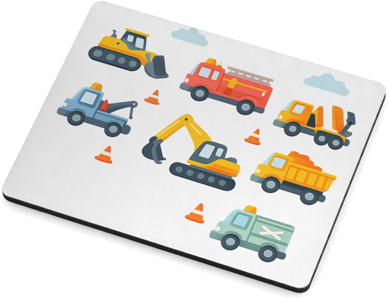 Mr Cadeautjes MDF magnetische fotolijst 9 x 7 - design Safari-voertuigen in een rustige patroonopzet | cadeau Wit