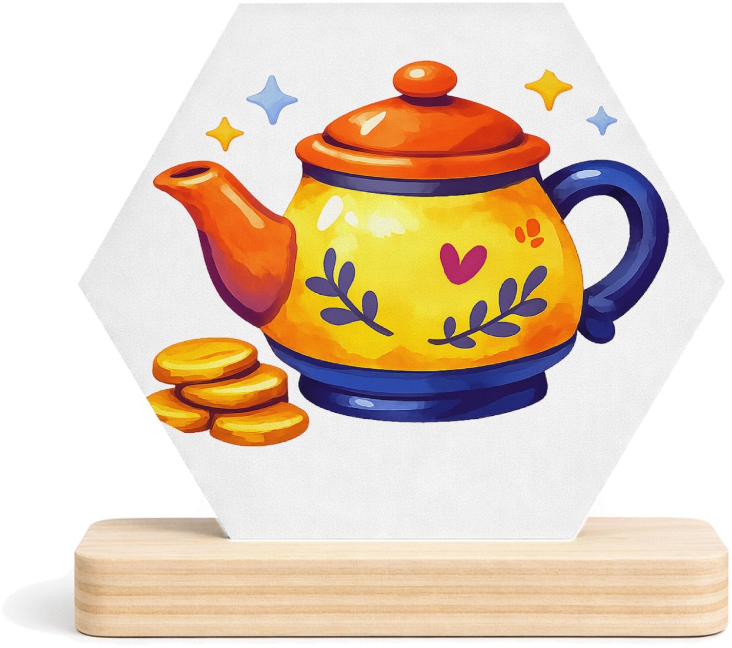 Mr Cadeautjes MDF fotolijst/inleg hexagon 14 x 13 - design Motiverende spaarprint met een frisse ochtendlook en een kle | cadeau Wit