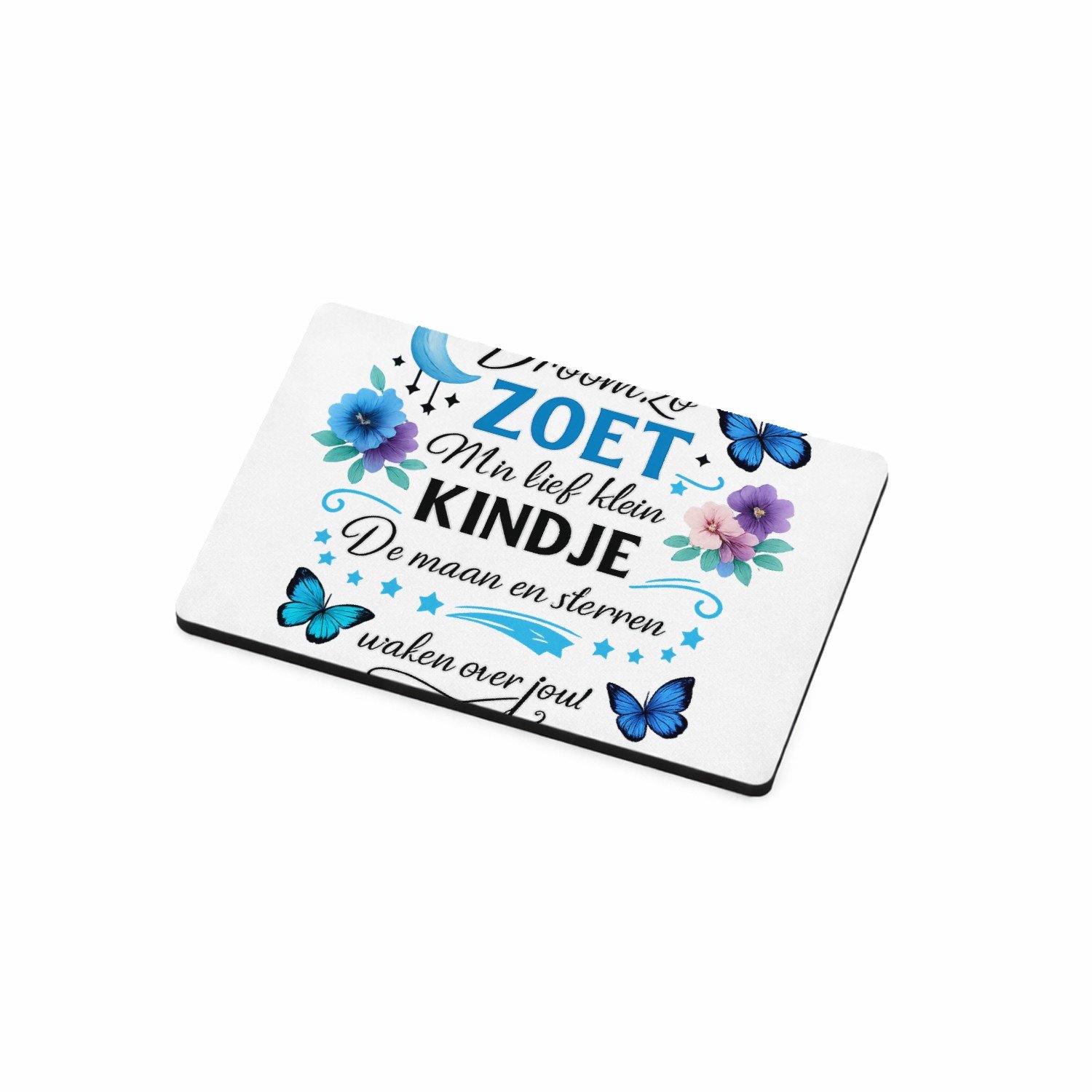 Mr Cadeautjes MDF magnetische fotolijst 7,5 x 5 - design Een troostend slaapkamerthema met maan, sterren en een gerus | cadeau Wit
